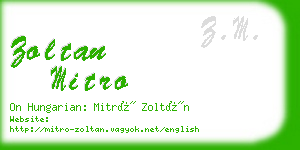 zoltan mitro business card